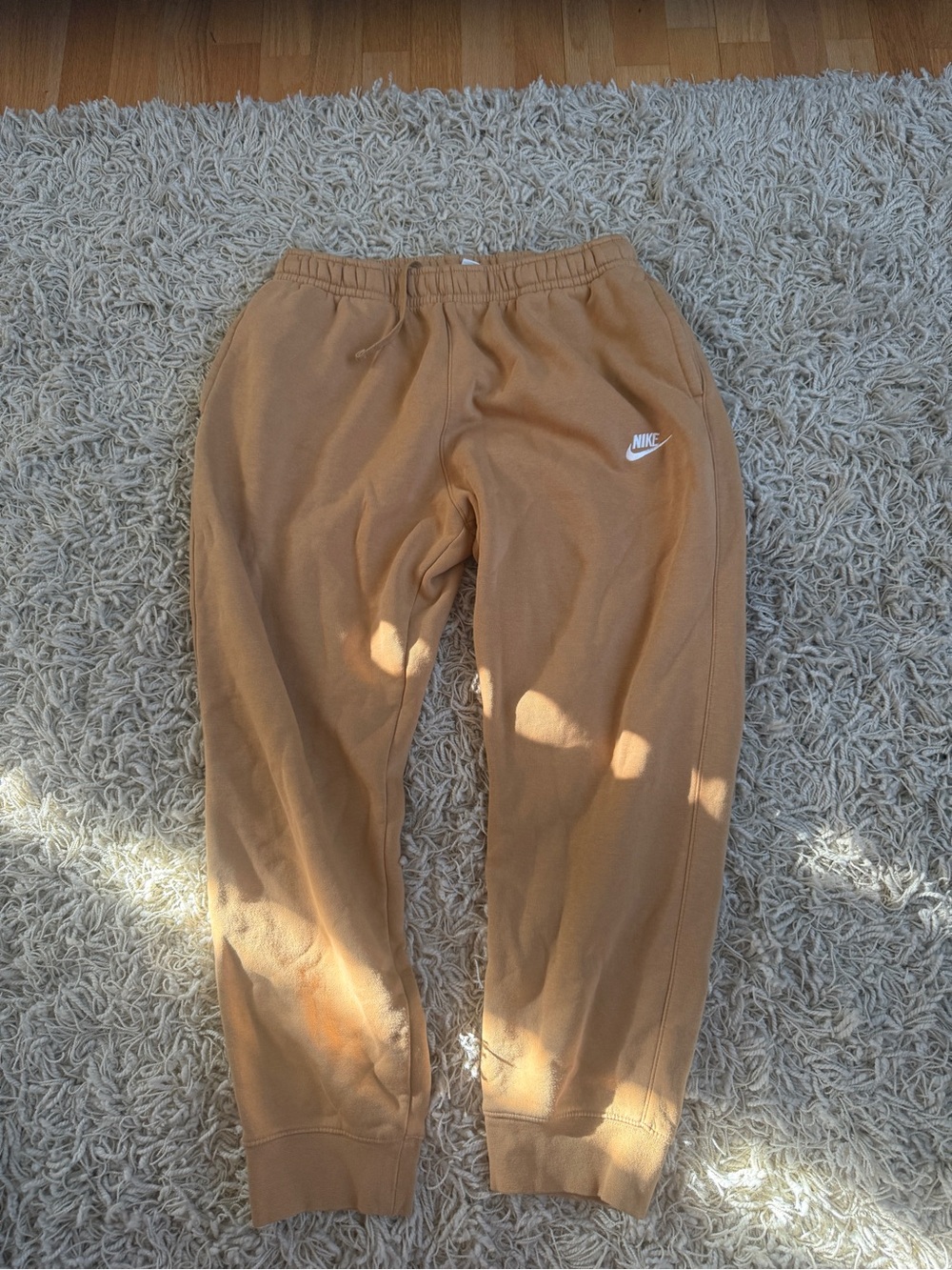 Nike Camel Brown Sweatpants with White Swoosh - Picture 3 of 4
